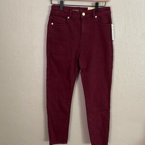 Michael Kors Selma Skinny Ankle High Rise Skinny Leg Merlot Pants Women’s Size 2